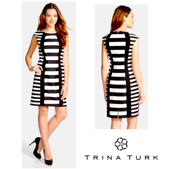 TRINA TURK PHOLX BLACK AND WHITE DRESS - Picture 1 of 6